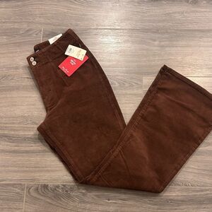 NWT brown corduroy high rise flare